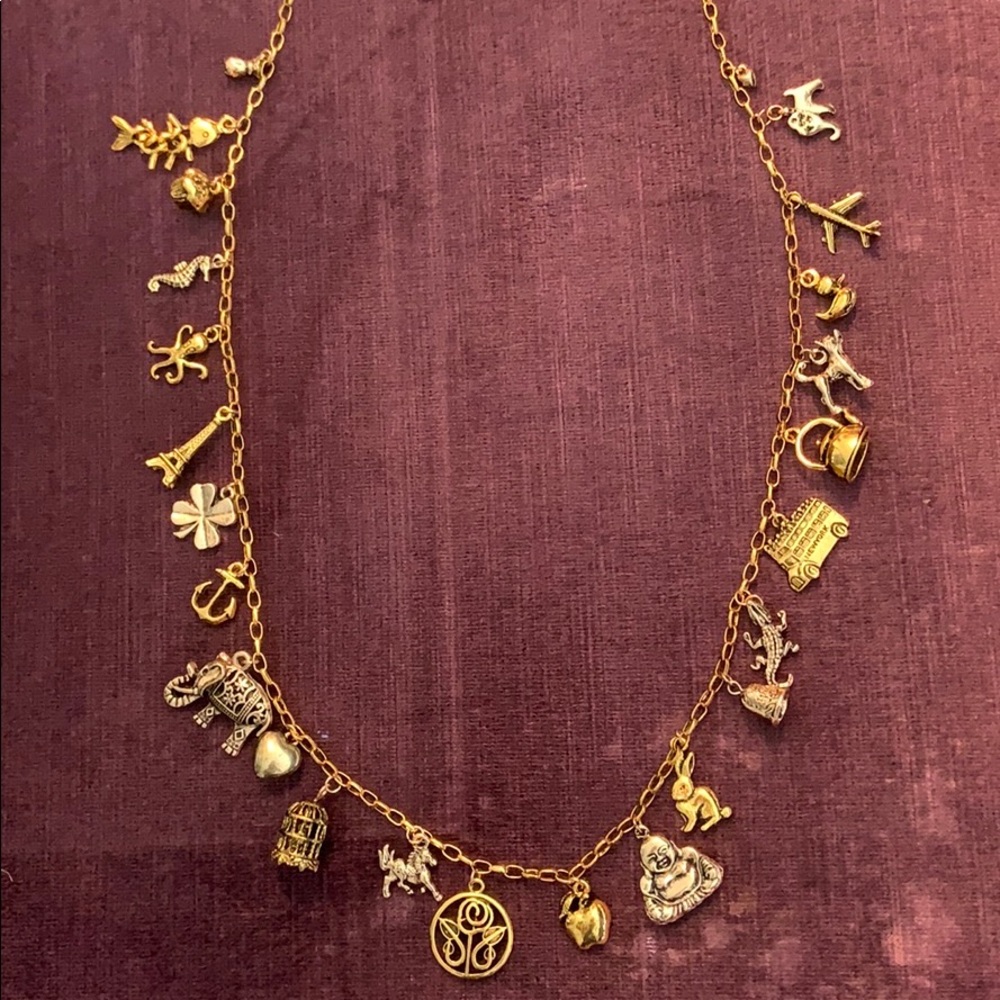 Gold charm necklace